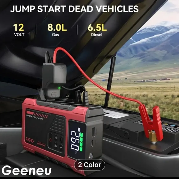 Red Jump Starter and Air Inflator - Picture 2 of 8